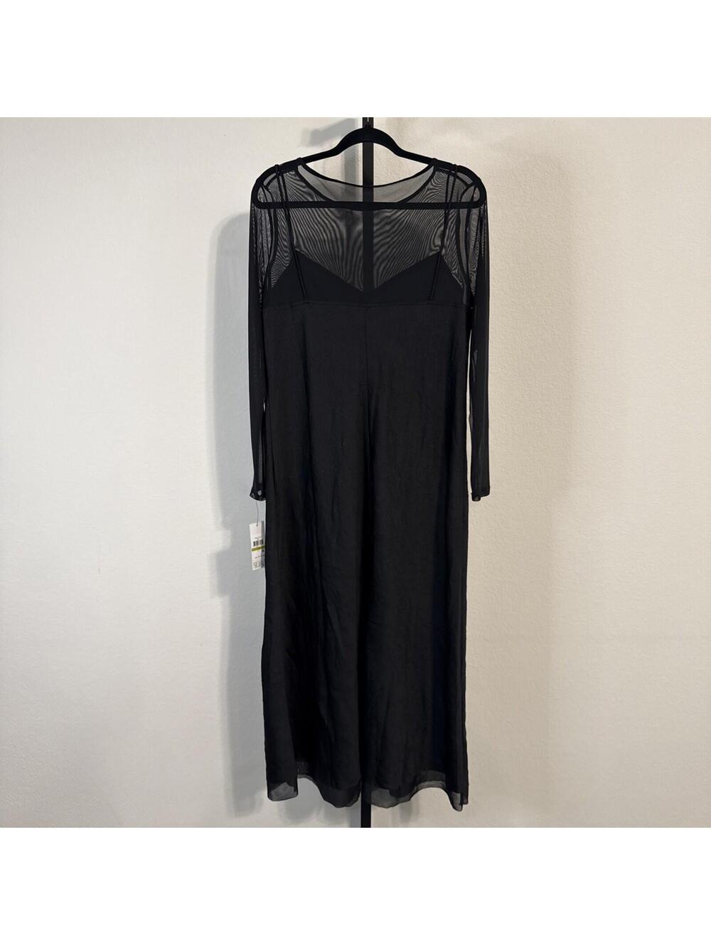 NWT DKNY Donna Karan New York Illusion Long-Sleeve Crushed Charmeuse Dress - XL - Picture 9 of 11